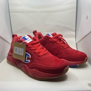 Red champion sneakers
